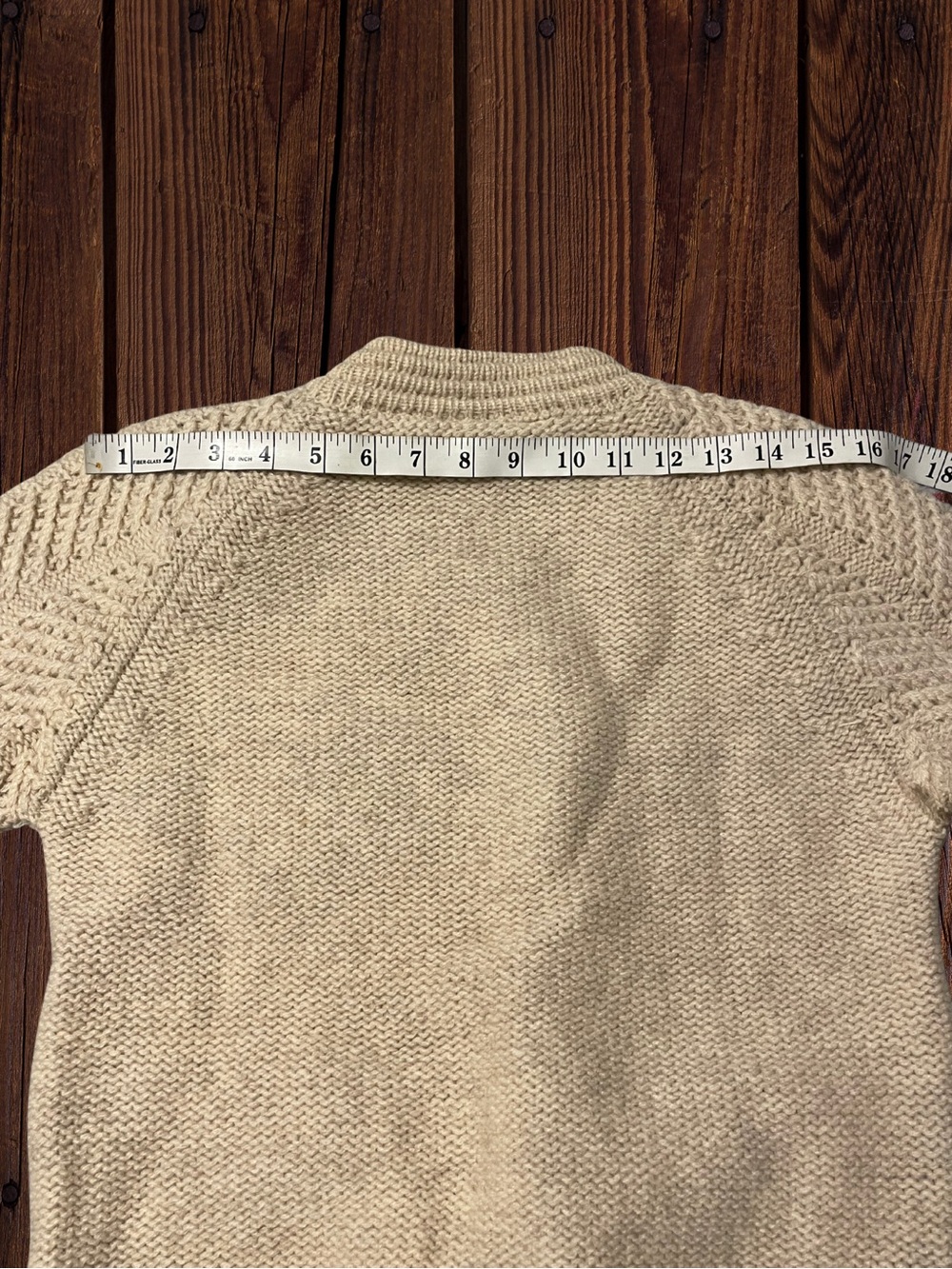 Vintage 1980s EDDIE BAUER Womens Sweater S/P Cream 100% Pure Wool Button Neck - Picture 9 of 12